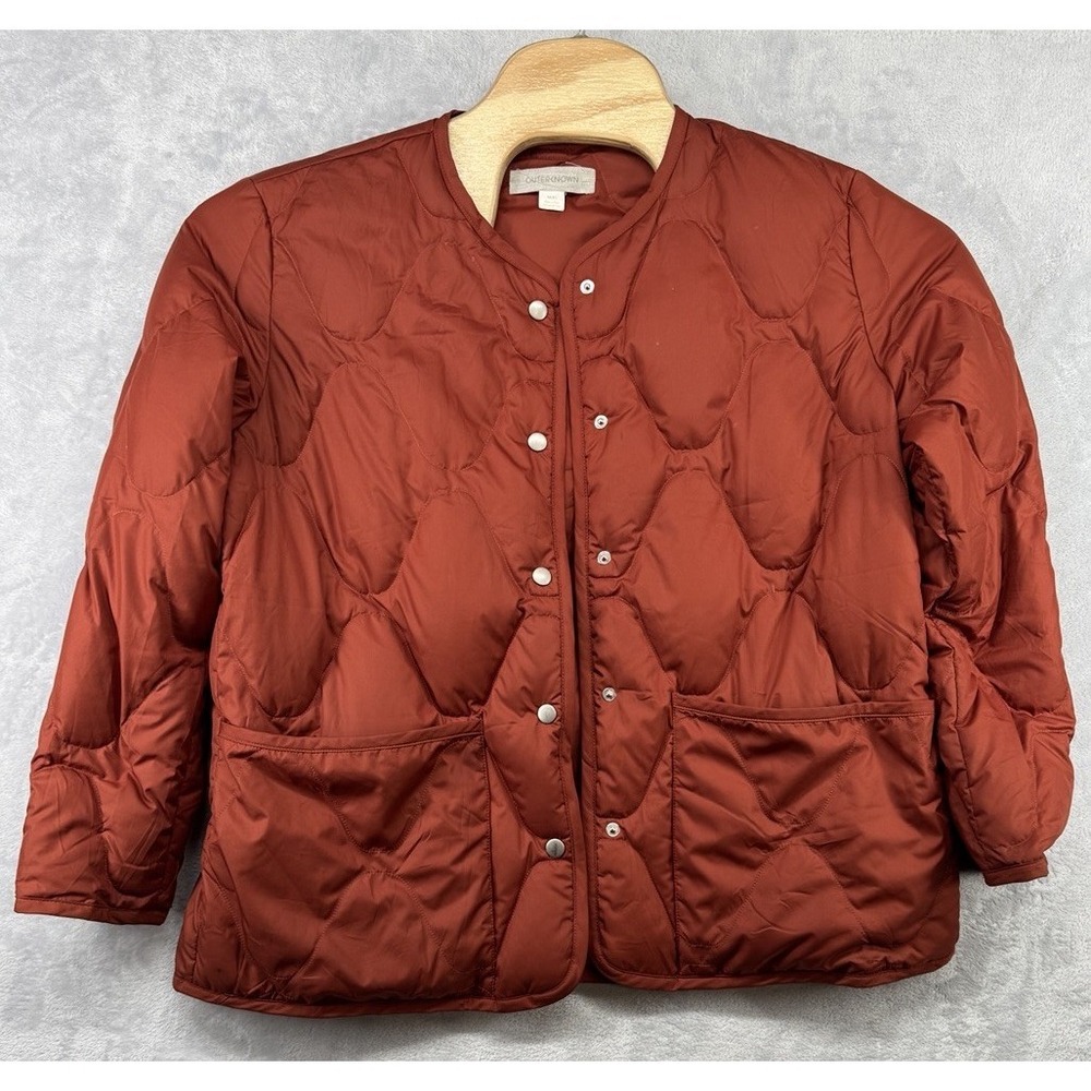 Outerknown Phoenix Quilted Down Puffer Warm Lightweight Jacket Orange Women's M